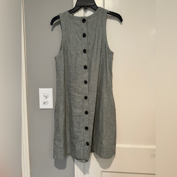 Madewell Sleeveless Linen Dress with Button Back XS - Picture 3 of 5
